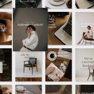 Bruna estetiska Instagram-mallar för coacher, frilansare och SMM | Paket för sociala mediebyråer | Kit för innehållsskapare | Canva-mallar