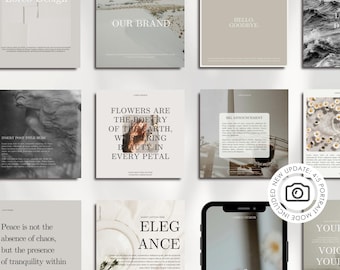 Modern Instagram Templates - Instagram Templates Canva - Aesthetic Instagram - 80 Posts & Stories Template - Instagram Engagement