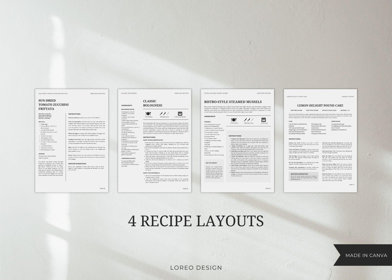 Canva Cookbook Template | Printable Recipe Ebook | Recipe Book Template ...