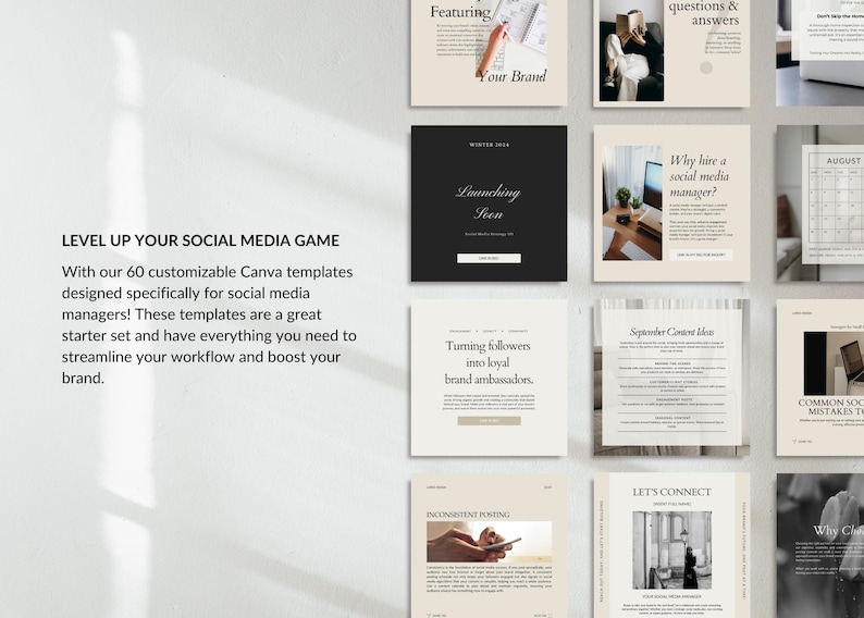 Instagram Templates - Social Media Manager Posts | Marketing Templates | Engagement | Post - Business - Instagram Templates Canva image 3