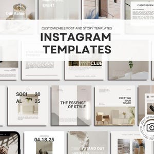 Instagram Templates - Instagram Templates Canva - Modern Instagram - 85 Posts & Stories Template - Portrait Instagram