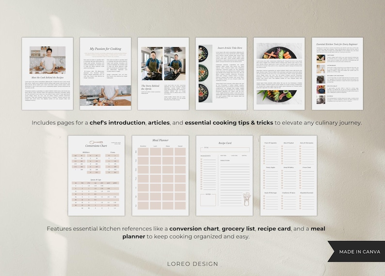 Canva Cookbook Template | Printable Recipe Ebook | Recipe Book Template ...