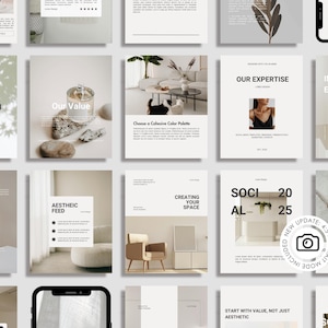 Instagram Templates - Instagram Templates Canva - Modernes Instagram - 85 Posts & Stories Template - Portrait Instagram