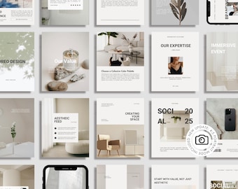 Instagram Templates - Instagram Templates Canva - Modern Instagram - 85 Posts & Stories Template - Portrait Instagram