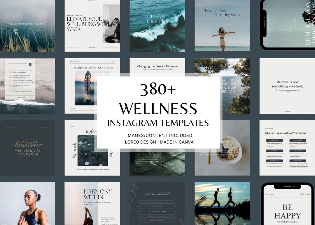 380 Health & Wellness Instagram Canva Templates - Modern | Minimal ...