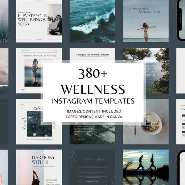 380 modèles Instagram Canva Santé et bien-être - Moderne | Minimal | Soins personnels - Contenu, articles, histoires, modèles de bobines