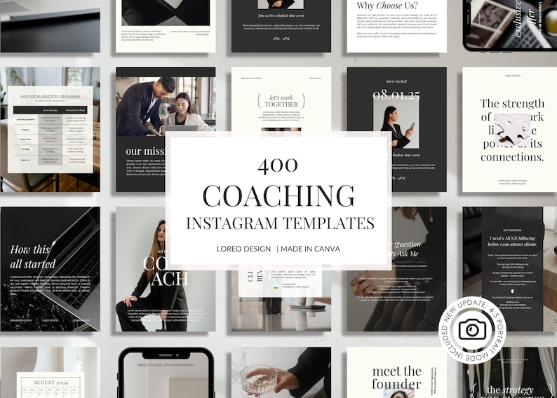 Instagram Templates – Coaching Posts | Marketing Templates | Social Media Marketing | Post - Business Coaching- Instagram Templates Canva image 1