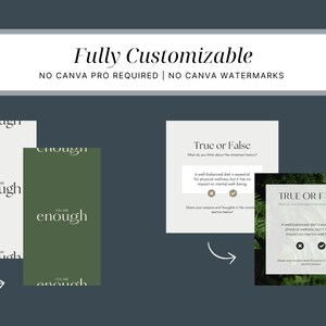 380 Health & Wellness Instagram Canva Templates - Modern | Minimal ...