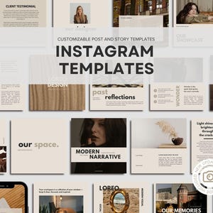Instagram Templates - Instagram Templates Canva - Modern Instagram - 85 Posts & Stories Template -  Portrait Instagram