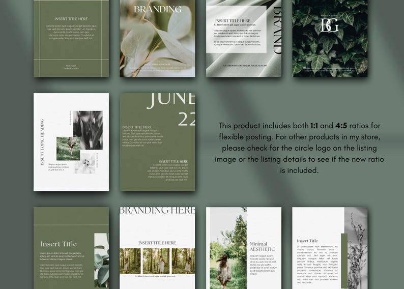 Modern Instagram Templates - Instagram Templates Canva - Aesthetic Instagram - 80 Posts & Stories Template - Instagram Engagement - Minimal image 3