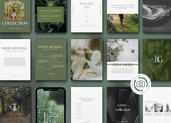 Modern Instagram Templates -  Instagram Templates Canva - Aesthetic Instagram - 80 Posts & Stories Template - Instagram Engagement - Minimal