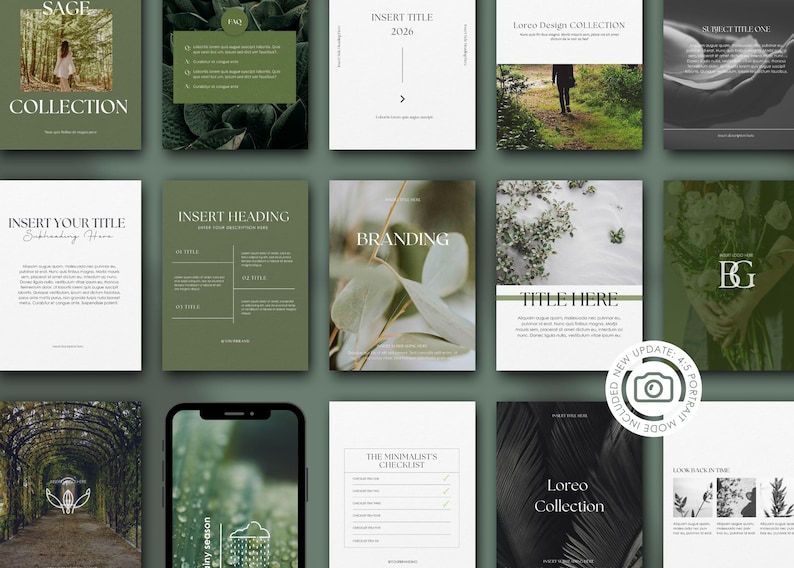 Modern Instagram Templates - Instagram Templates Canva - Aesthetic Instagram - 80 Posts & Stories Template - Instagram Engagement - Minimal image 1