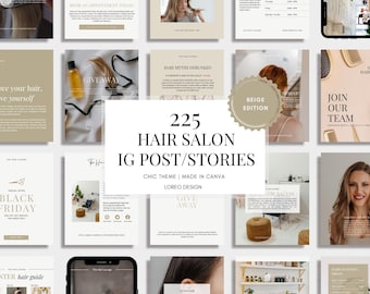 Hair Salon Instagram Templates - Hair Social Media | Hair Dresser | Hair Stylist Instagram - Stories - Post - Canva Templates, Portrait Post