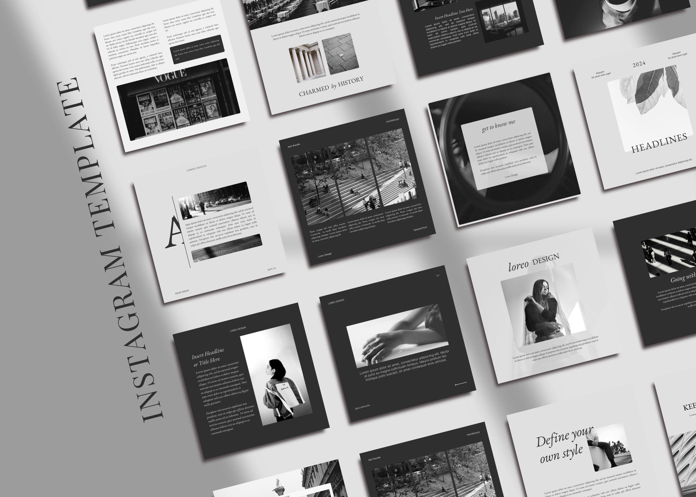 Black & White Instagram Templates - Instagram Templates Canva ...