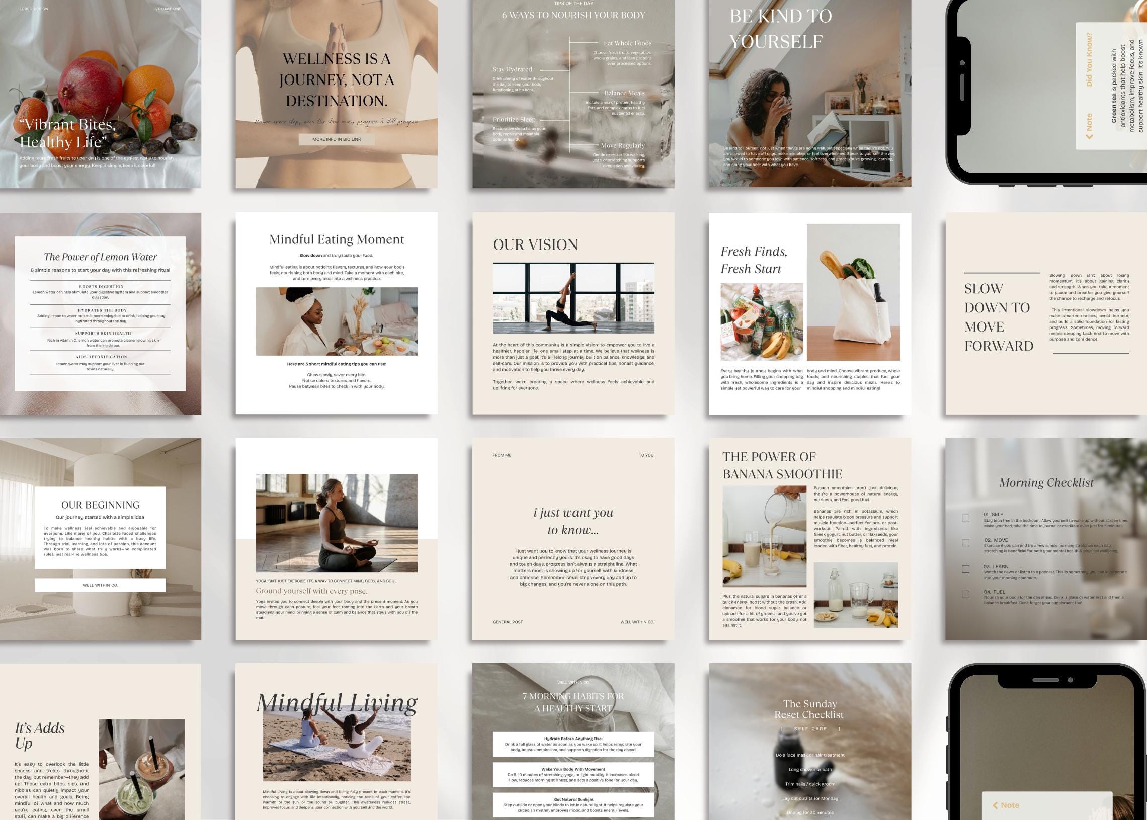 380 Health & Wellness Instagram Canva Templates - Modern | Minimal ...