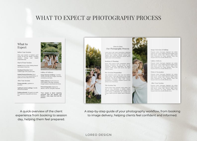 Photography Client Welcome Guide | Family Session Guide | Service ...