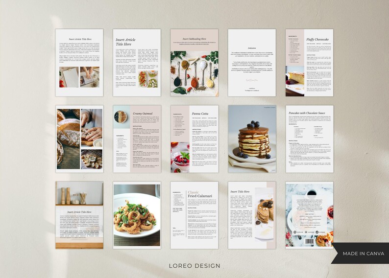 Canva Cookbook Template | Printable Recipe Ebook | Recipe Book Template ...