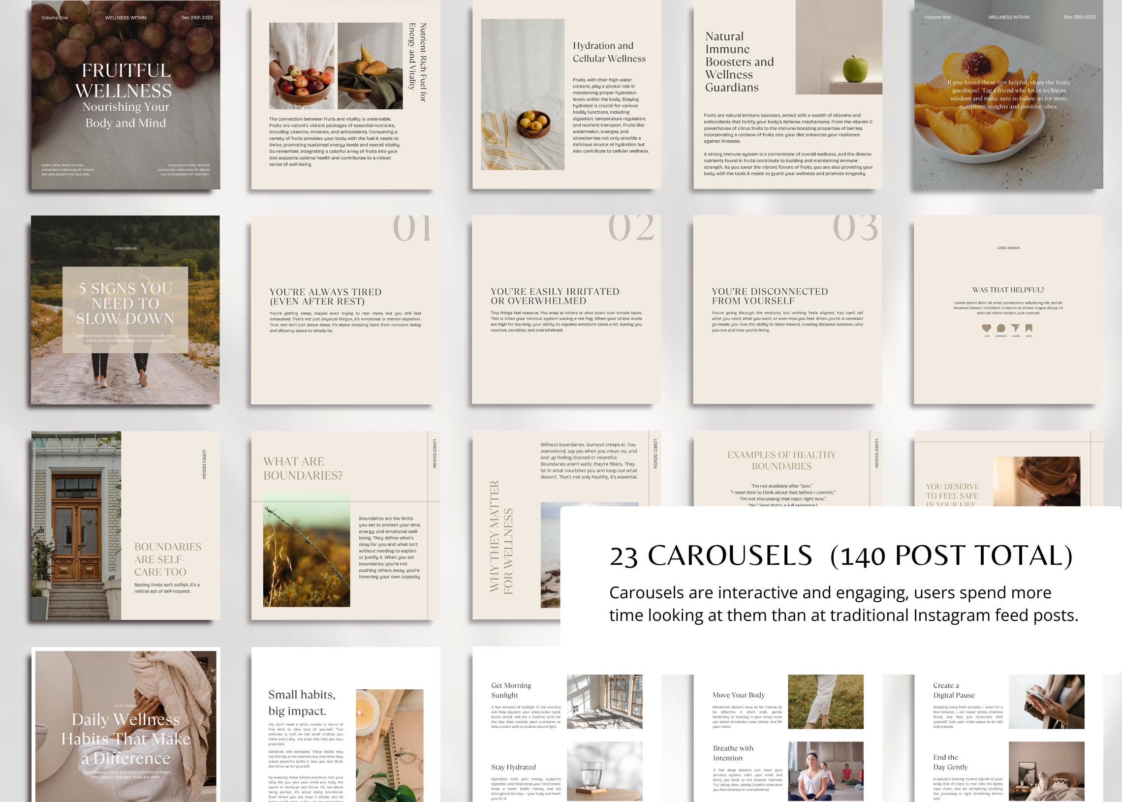 380 Health & Wellness Instagram Canva Templates - Modern | Minimal ...