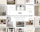 380 Health & Wellness Instagram Canva Templates - Modern | Minimal | Self care - Content, Post, Stories, Reel Templates, Portrait Post