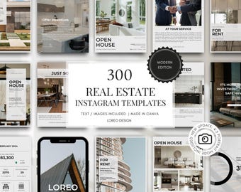 Real Estate Instagram Post Templates  | Real Estate Agent | Realtor Instagram Templates | Canva Templates - Story - Post – Highlight Covers