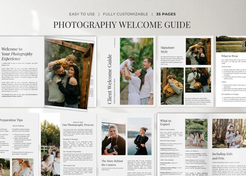 Photography Welcome Guide.pdf Photography Client Welcome Guide | Family Session Guide | Service ...