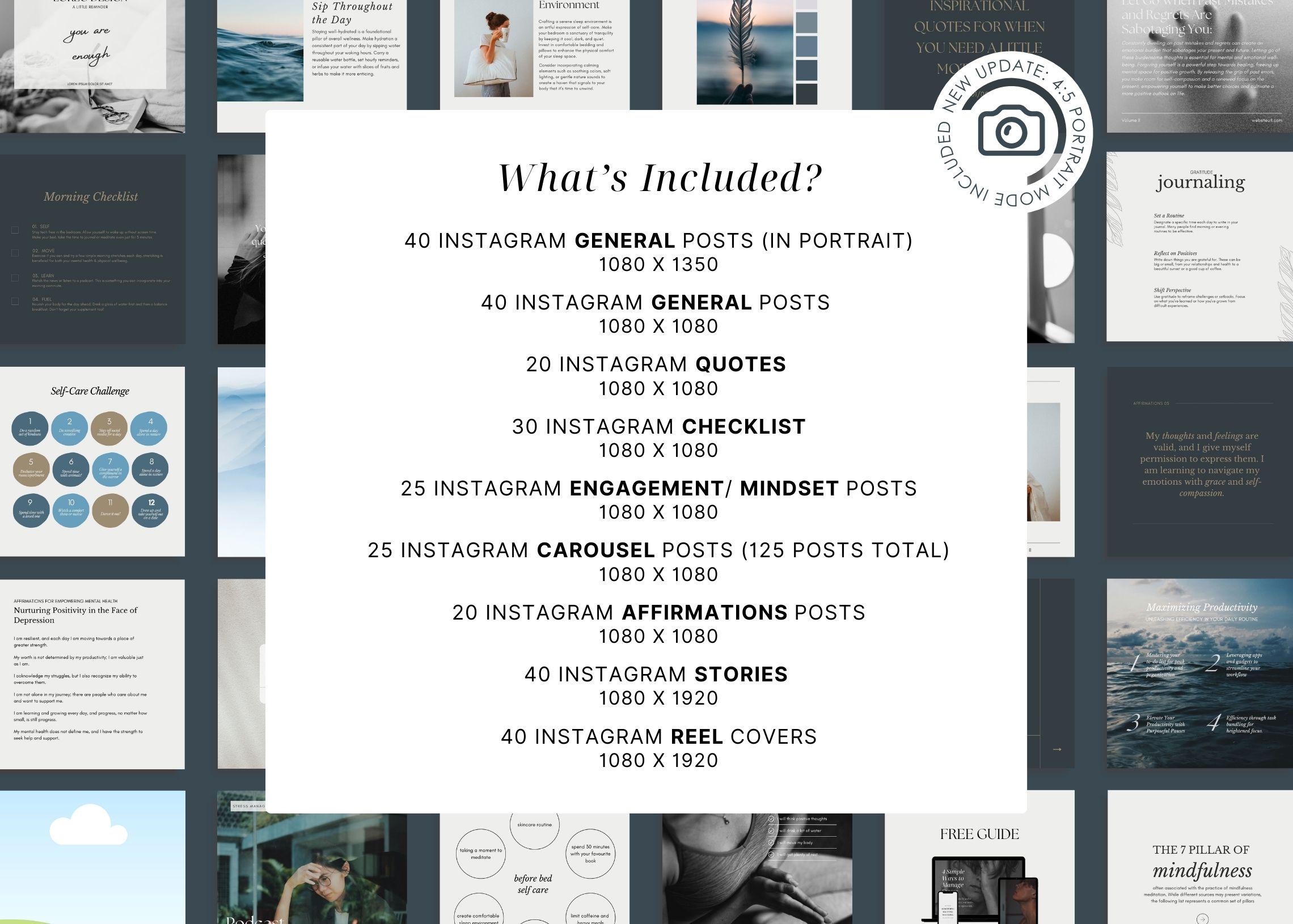 380 Health & Wellness Instagram Canva Templates - Modern | Minimal ...