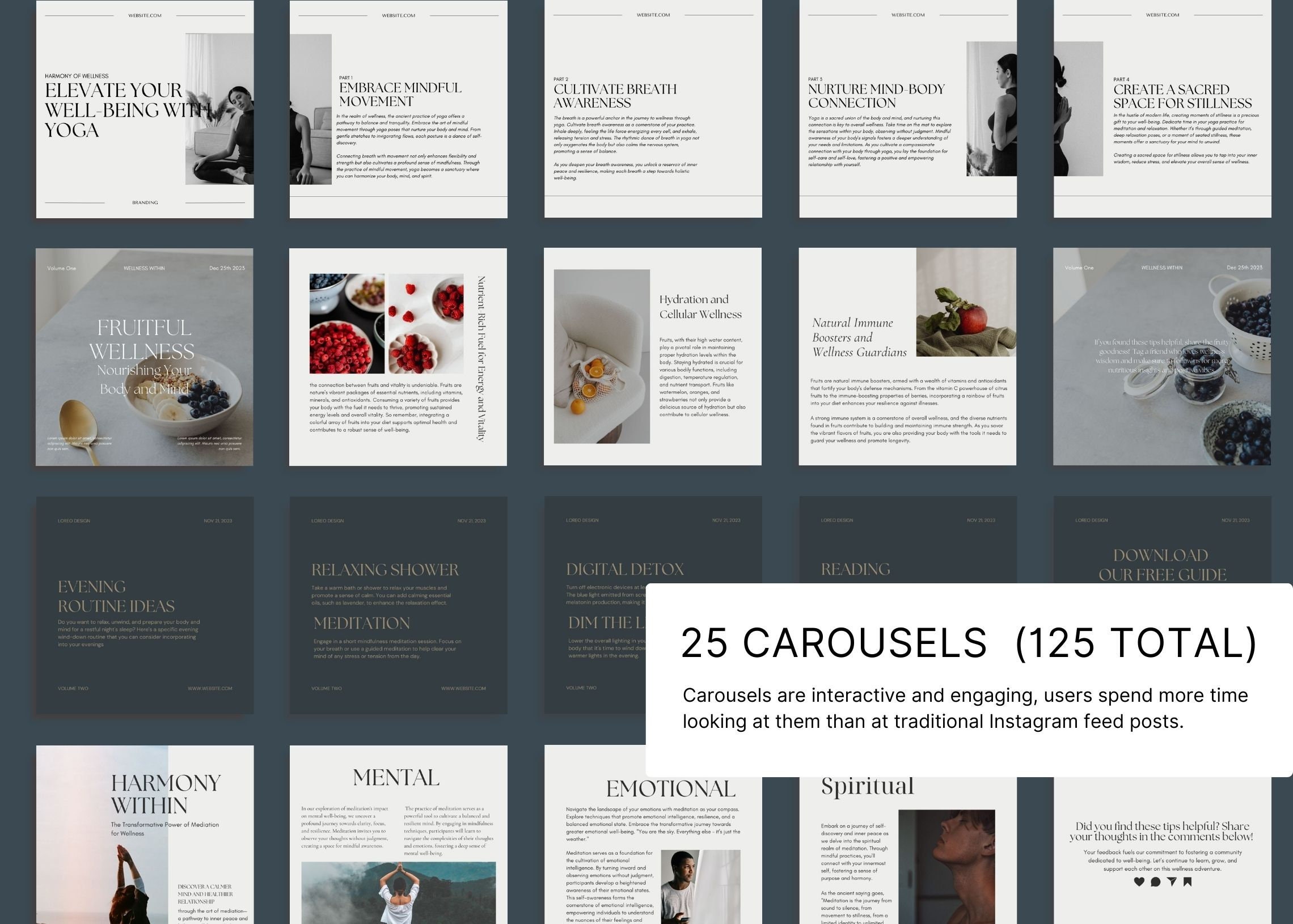 380 Health & Wellness Instagram Canva Templates - Modern | Minimal ...