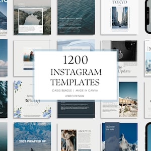 1200 Instagram Templates – Blue | Modern | Minimal | Aesthetic - Post -  Stories - Business - Instagram Templates Canva