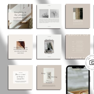 Modern Instagram Templates - Instagram Templates Canva - Aesthetic Instagram - 80 Posts & Stories Template - Instagram Engagement