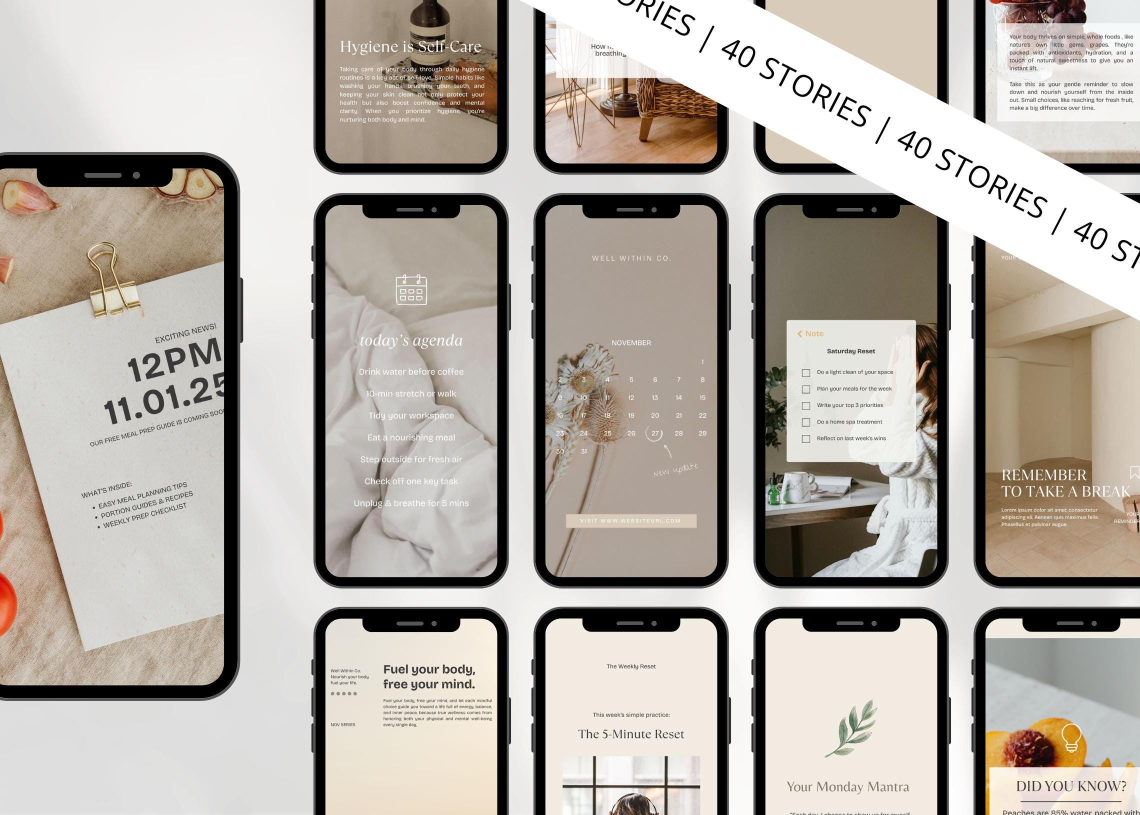 380 Health & Wellness Instagram Canva Templates - Modern | Minimal ...