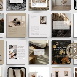 Plantillas modernas para Instagram - Plantillas de Instagram en Canva - Publicaciones editables para redes sociales - 100 plantillas para publicaciones e historias - Aumenta la interacción