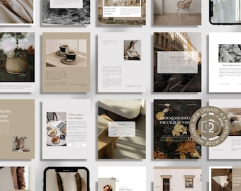 Moderne Instagram Vorlagen - Instagram Templates Canva - Bearbeitbare Social Media Posts - 100 Posts & Stories Vorlage - Engagement