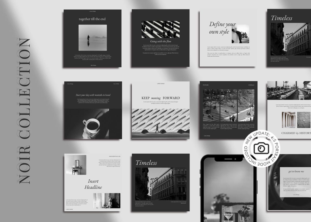 Black & White Instagram Templates - Instagram Templates Canva ...
