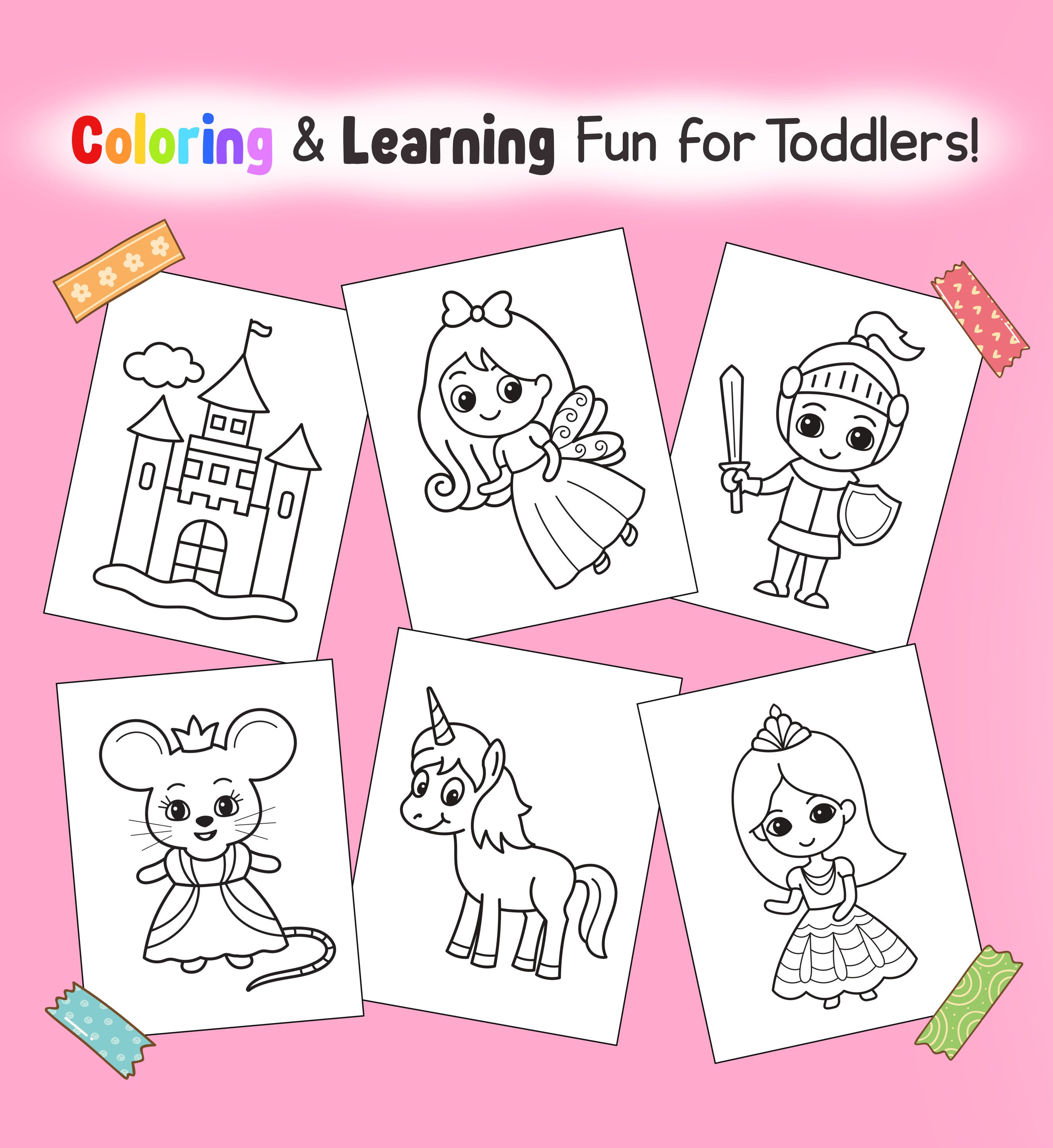 Printable Toddler Girl Coloring Pages Etsy