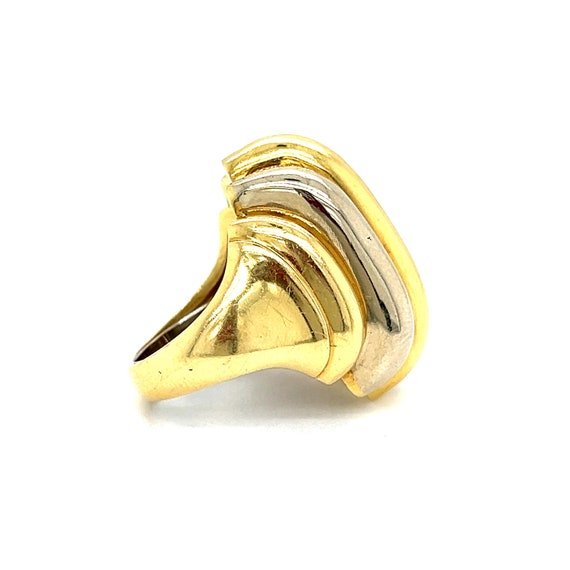 Vintage 18k White and Yellow Gold Ring - image 4