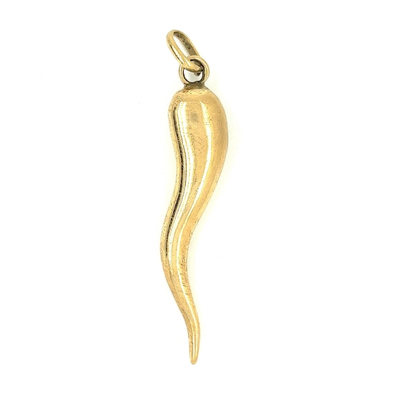 Vintage Italiian Horn 14k Gold Charm - image 1