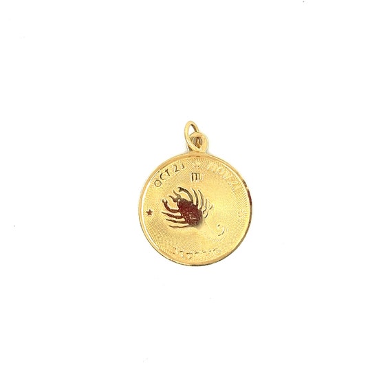 Vintage Zodiac Scorpio 14k Gold Charm - image 1