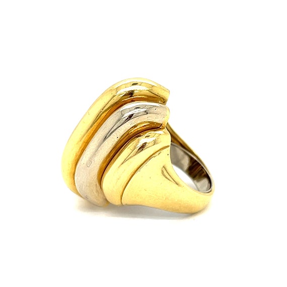 Vintage 18k White and Yellow Gold Ring - image 2