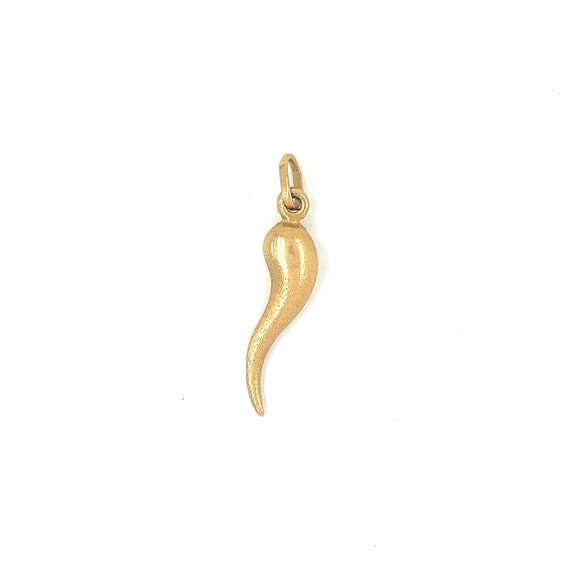 Vintage Italian Horn 18k Gold Charm - image 1