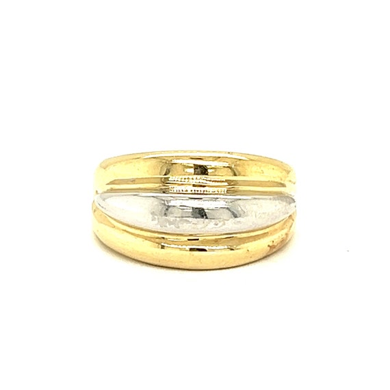 Vintage Two-Toned 14k White and Yellow Gold Ring - image 1