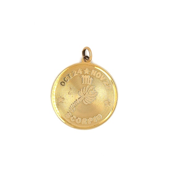 Vintage Zodiac Scorpio 14k Gold Charm - image 1