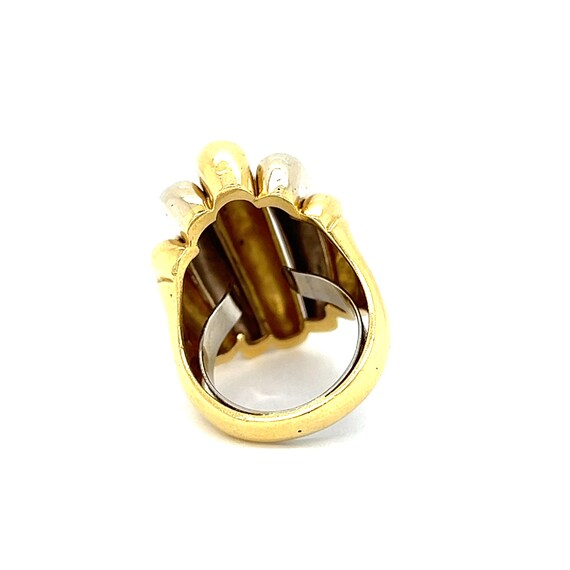 Vintage 18k White and Yellow Gold Ring - image 3