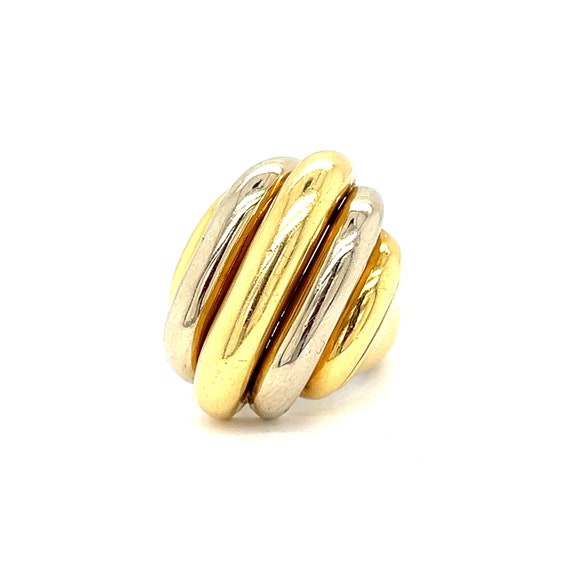Vintage 18k White and Yellow Gold Ring - image 1