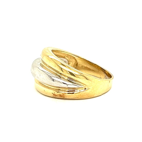 Vintage Two-Toned 14k White and Yellow Gold Ring - image 2