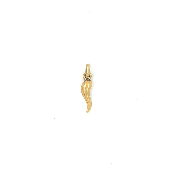 Vintage Italian Horn 14k Gold Charm - image 1