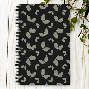 Spiral notebook | cute floral notebook | soft cover journal | gift for her | Dark botanical notebook