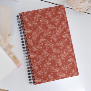 Botanical and floral spiral dotted notebook