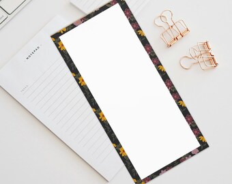 Autumn Floral Magnetic Notepad: 40 Tear-Away Pages