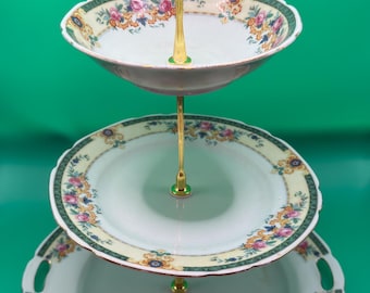 Vintage Floral 3-Tier Cake Stand