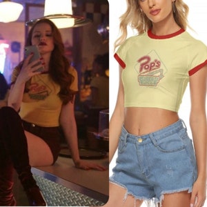 Riverdale Pop's Diner Betty Cooper, Cheryl Blossom cosplay costume Cropped T-shirt
